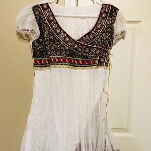 Net panjabi churidar with odhani and pent.